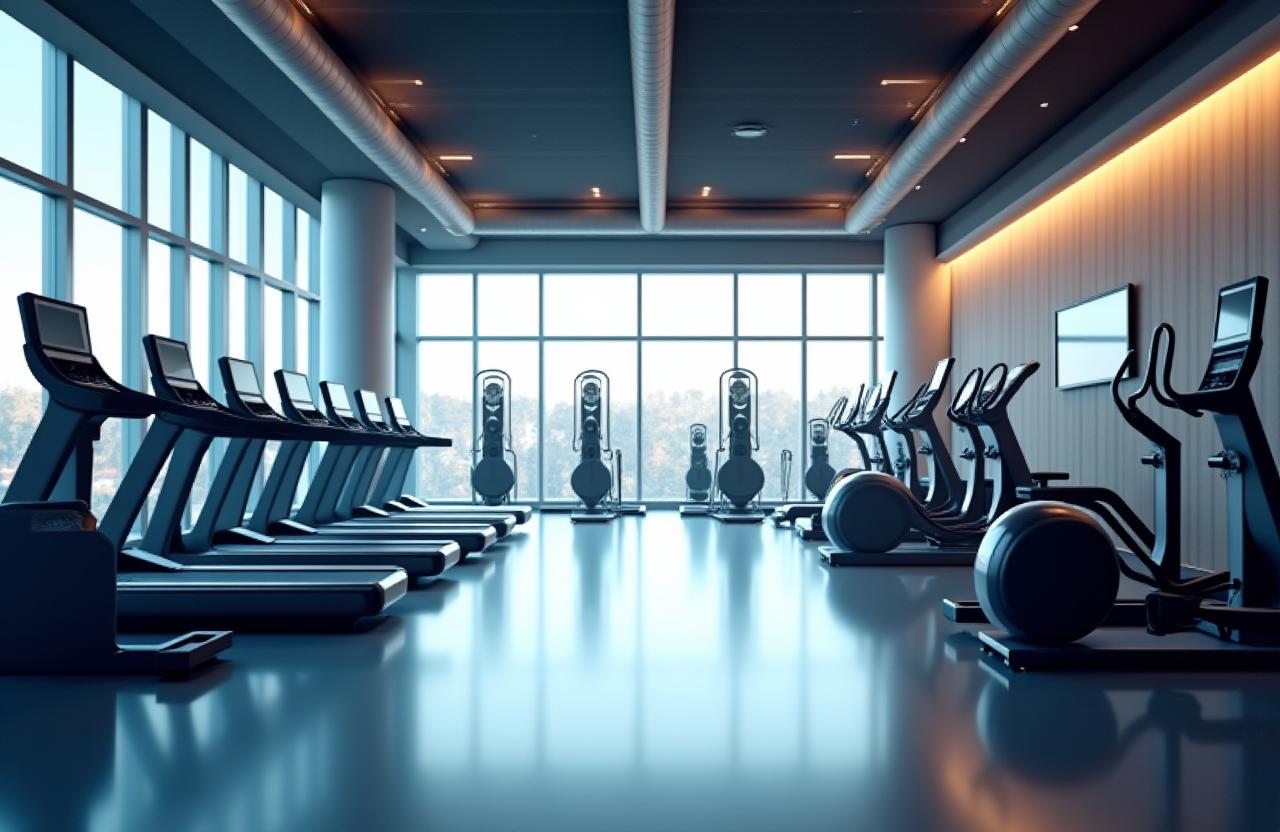 Vue panoramique de l'espace fitness moderne et lumineux de Horizon Force Vitale